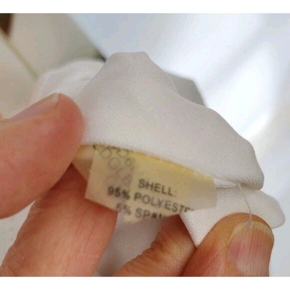 Calvin Klein Bird Of Paradise Dress White Orange Green Fit & Flare Stretch Sm - Picture 12 of 14